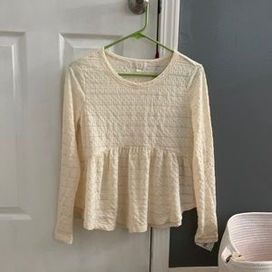 Long Sleeved Cream Blouse
